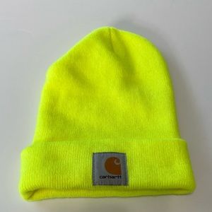 EUC Carhartt Neon Lime Green Pull On Beanie